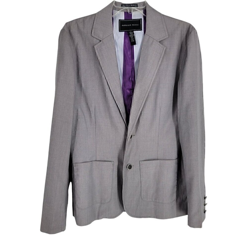 Hawkings McGill Small Super Duper Tailoring Two Button Blazer wool blend Gray